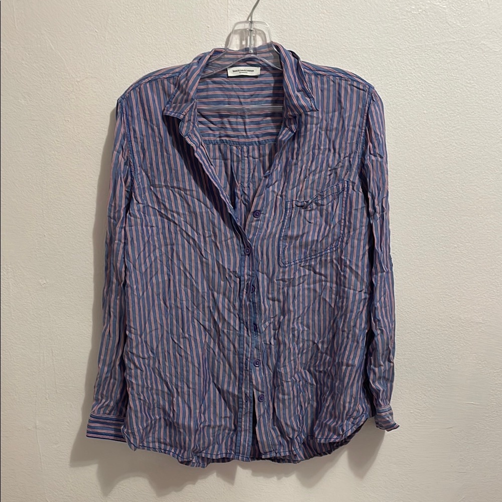 Beach Lunch Lounge Striped Button-Up Shirt